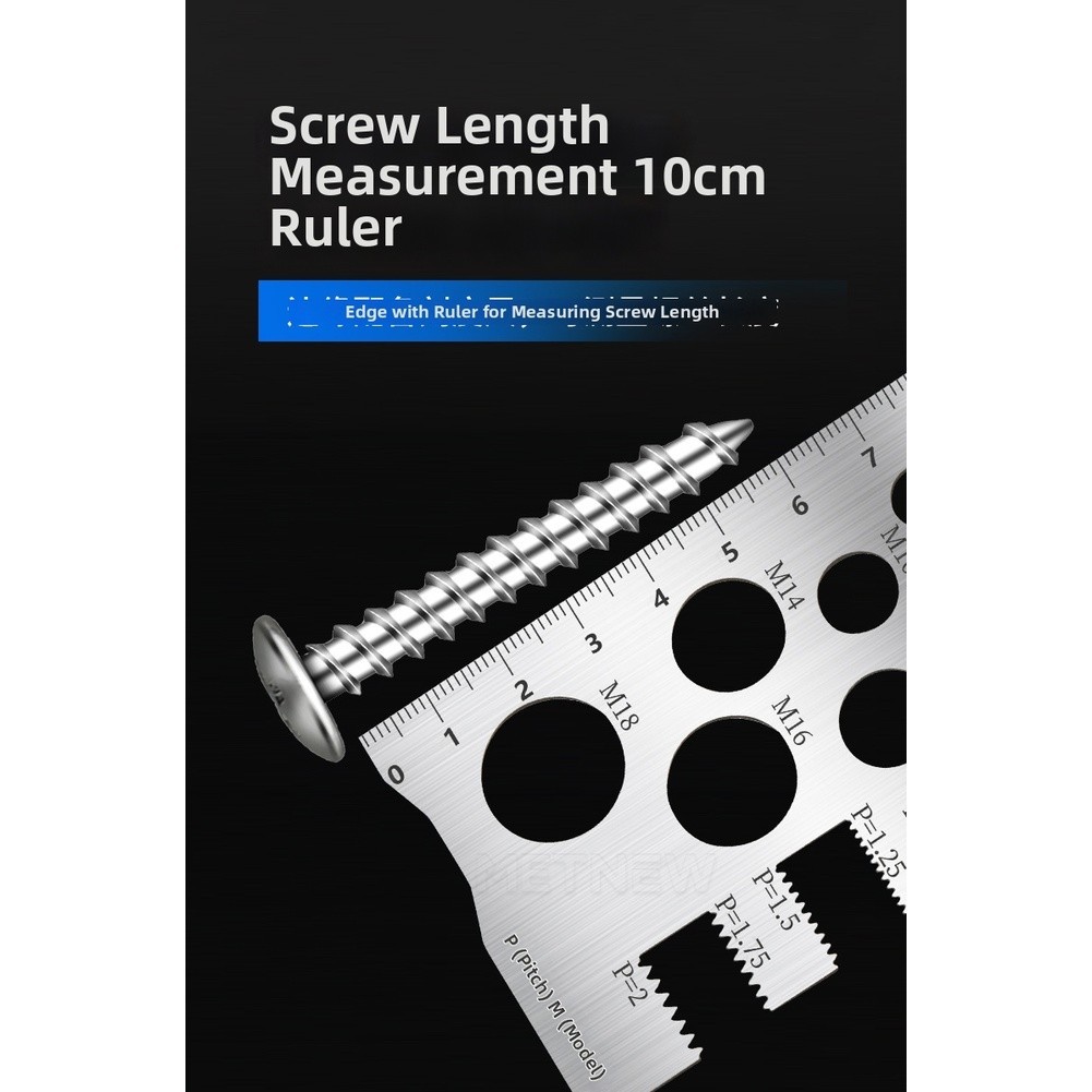 304 Stainless Steel Thread Pitch And Diameter Gauge Etched Scale For M3