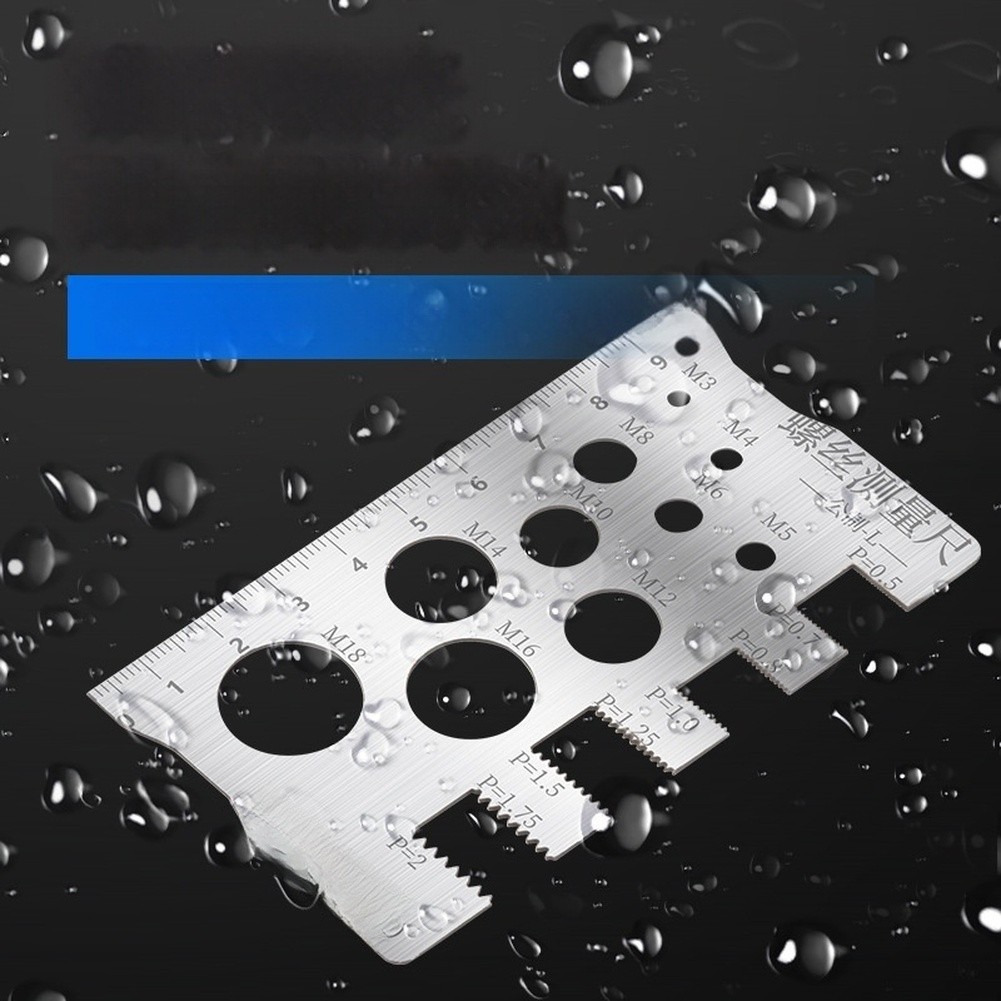 304 Stainless Steel Thread Pitch And Diameter Gauge Etched Scale For M3