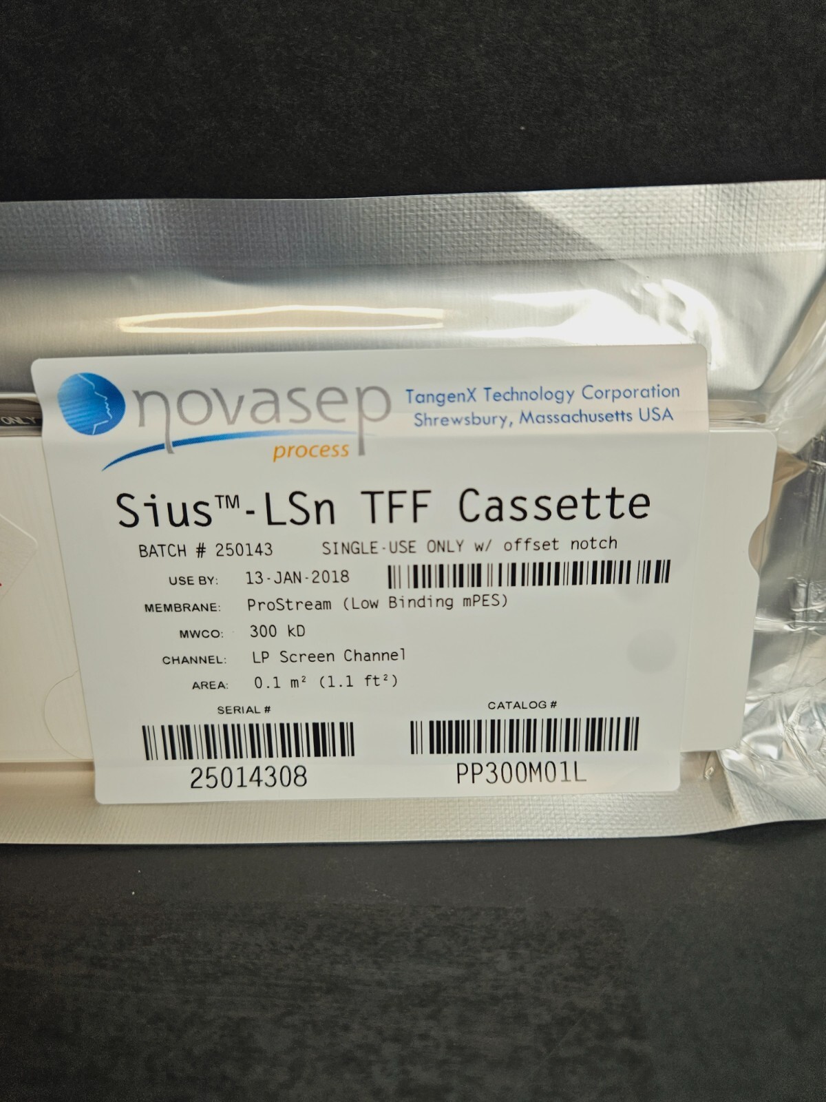 Novasep Filter Cassette SIUS Prostream Low Binding PES 0.1 m2 300 kD