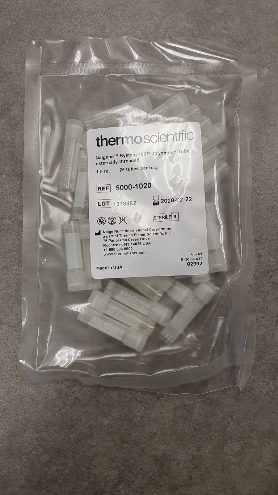 Thermo Scientific System100 Cryogenic Tube, 1.5 mL, Externally-threaded, 500/bag