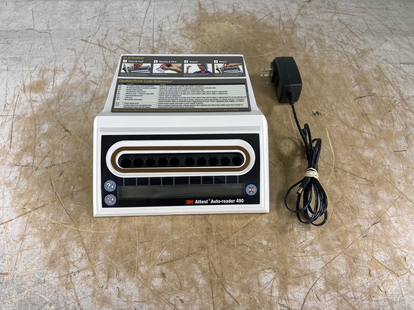 3M ATTEST AUTO-READER 490 W/ ADAPTER – (POWER TESTED)