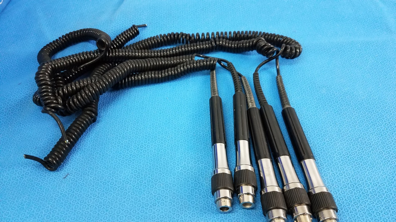 Lot of 5 Coiled Cord and Handle Assembly For Wall Transformer