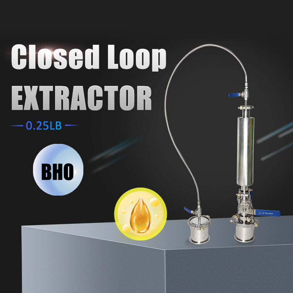 1/4 LB 120G Closed Loop Extractor Essential Oil Hemispheric Dewaxing 1.5×18″ US