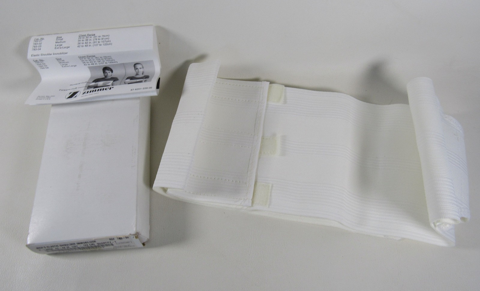 ZIMMER 783-04 Men’s Elastic Shoulder Immobilizer Extra Large 42″-48″ White NEW