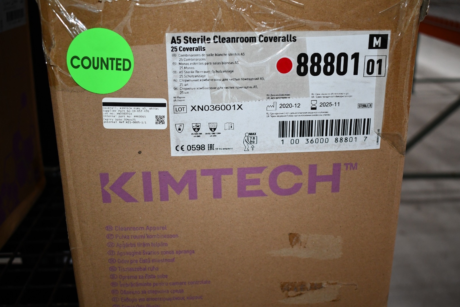 Case of 25 NEW Kimberly Clark Kimtech 88801 A5 Sterile Cleanroom Coveralls MEDIU