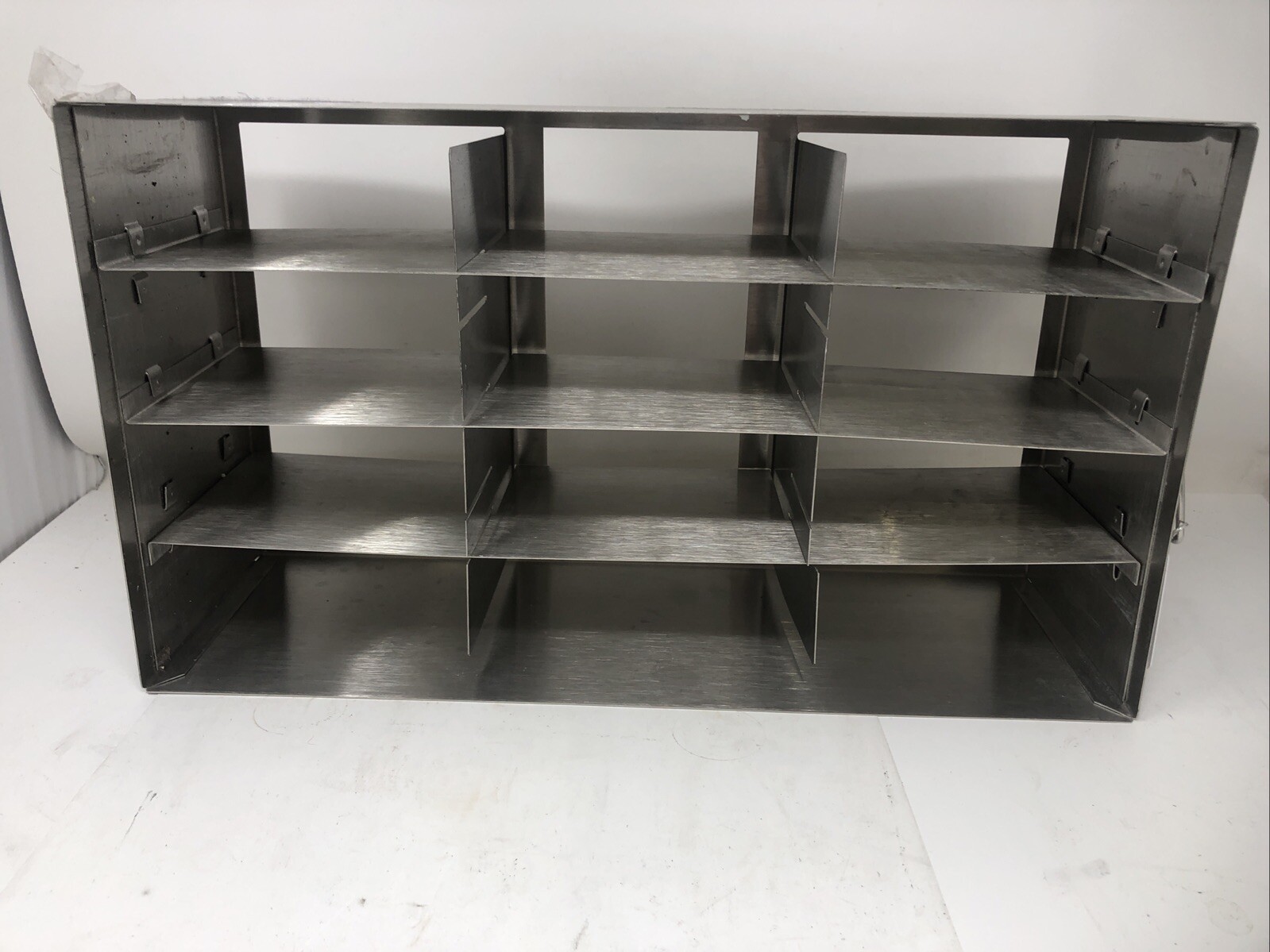 STAINLESS STEEL FREEZER RACKS FOR LABORATORY CRYOSTORAGE 16.5×9.5×5.5 – PREOWNED