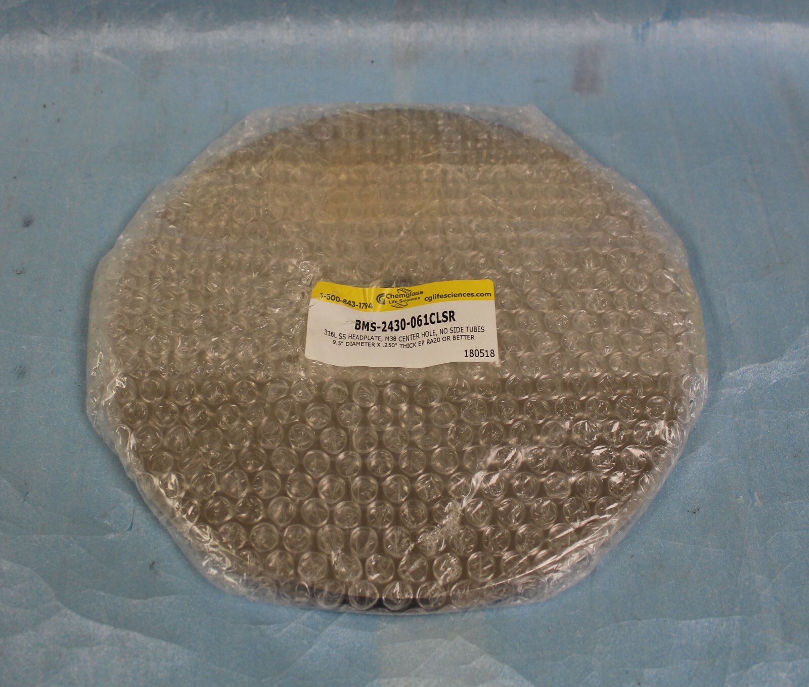 Chemglass BMS-2430-061CLSR Headplate M38 Center Hole9.5″Diameter for Bioreactor