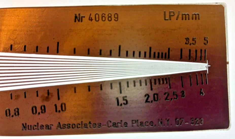 OEC C-Arm 07-523 Fluke .5 to 5 LP/mm phantom test tool unfors Ray Raysafe X XRAY