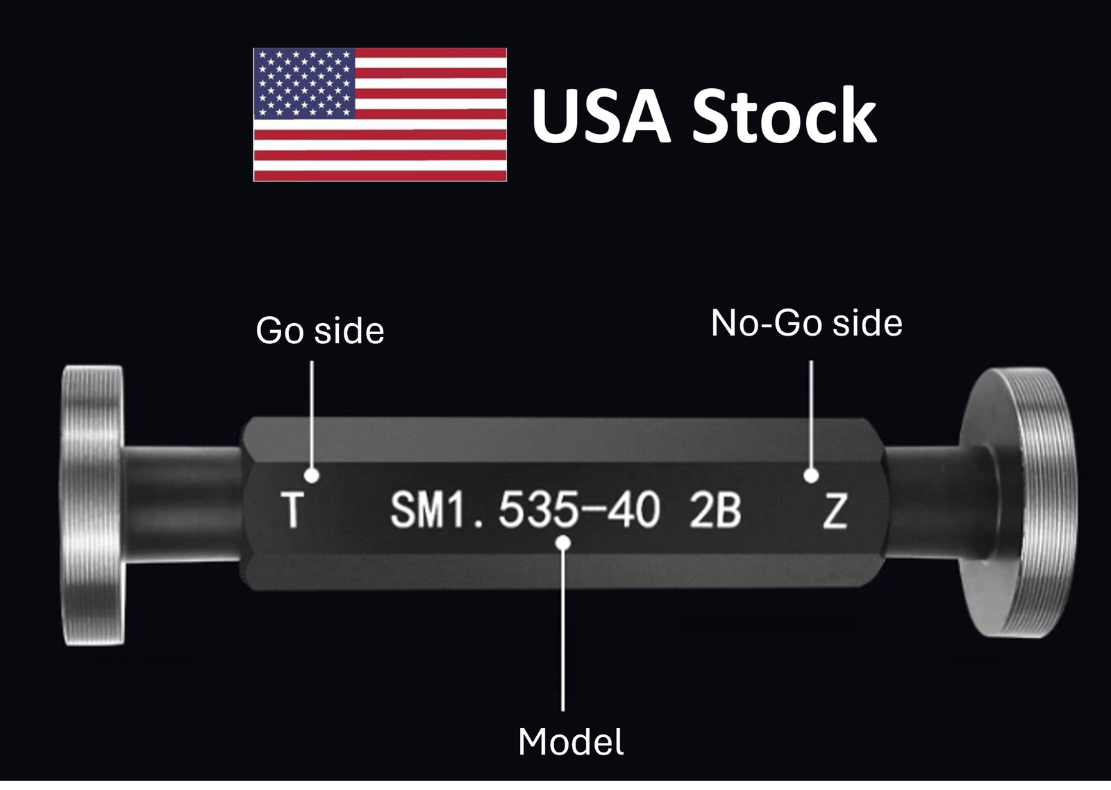 Optical Thread Plug Gauge 0.535-40 (SM0.5) to 2.035-40 (SM2)