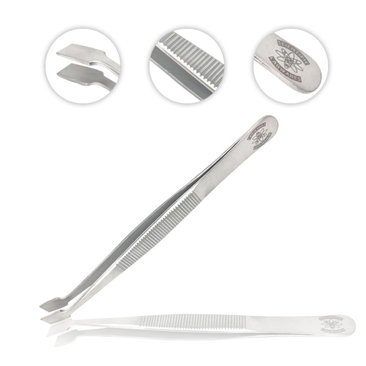 Lab Forceps with Straight Flat Broad Tips-Perfect for handling membranes (4.75″)