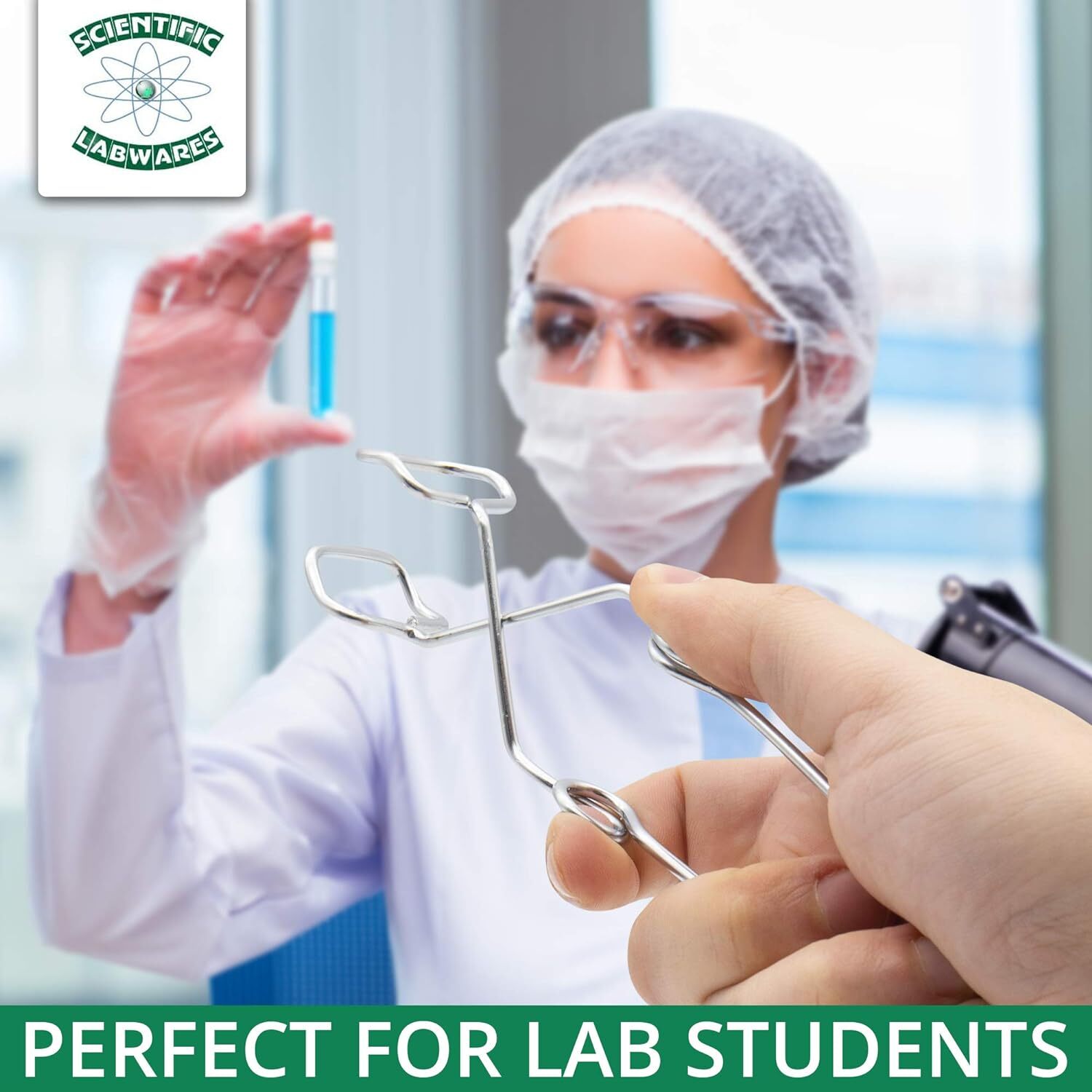Scientific Labwares Silver Essential Lab Tools Starter Pack Crucible Beaker Tong