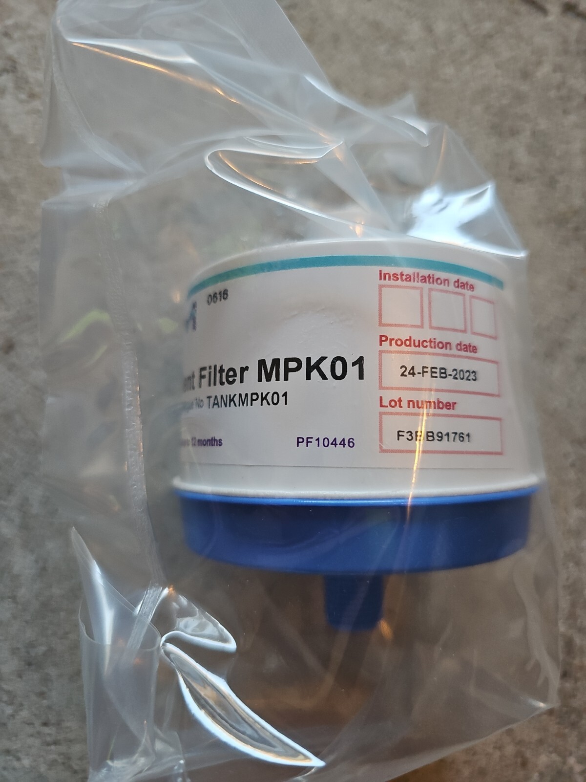 Millipore Milli-Q Vent Filter MPK01 TANKMPK01