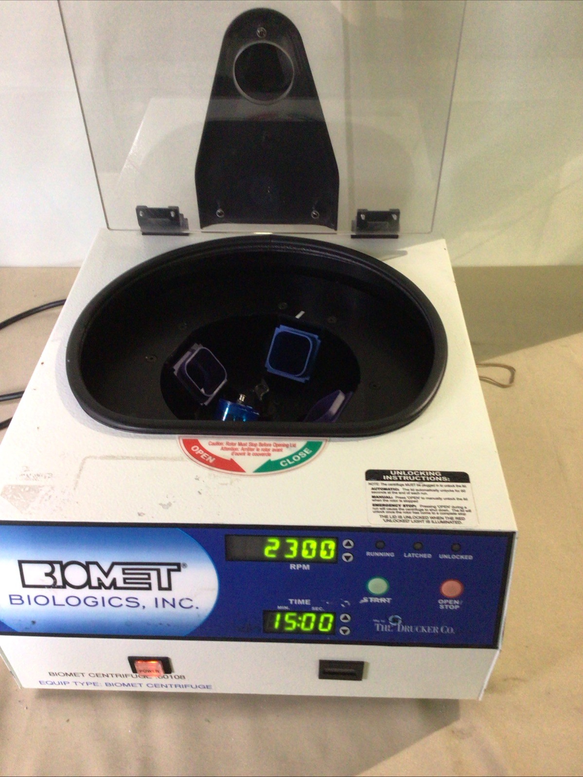 Drucker 755VES Biomet Benchtop Centrifuge w/ 4 Buckets + 1 Counter-Weight
