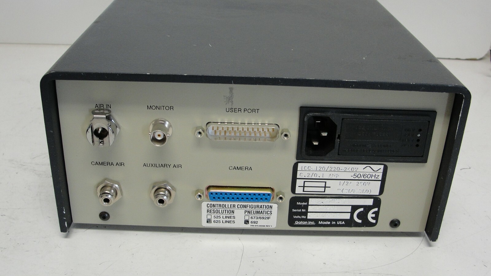 Gatan 692.P27FAP1 CCD camera controller control configuration 625 lines