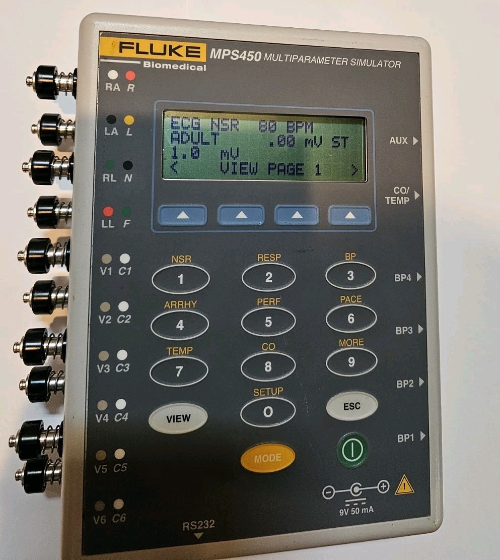 Fluke Biomedical MPS450 Multiparameter Simulator w/ New Battery