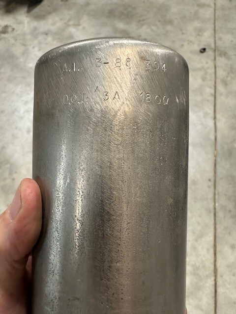 Sample Cylinder Double Ended Unbranded 1000 ML 1/2” Pipe Thread Both Ends