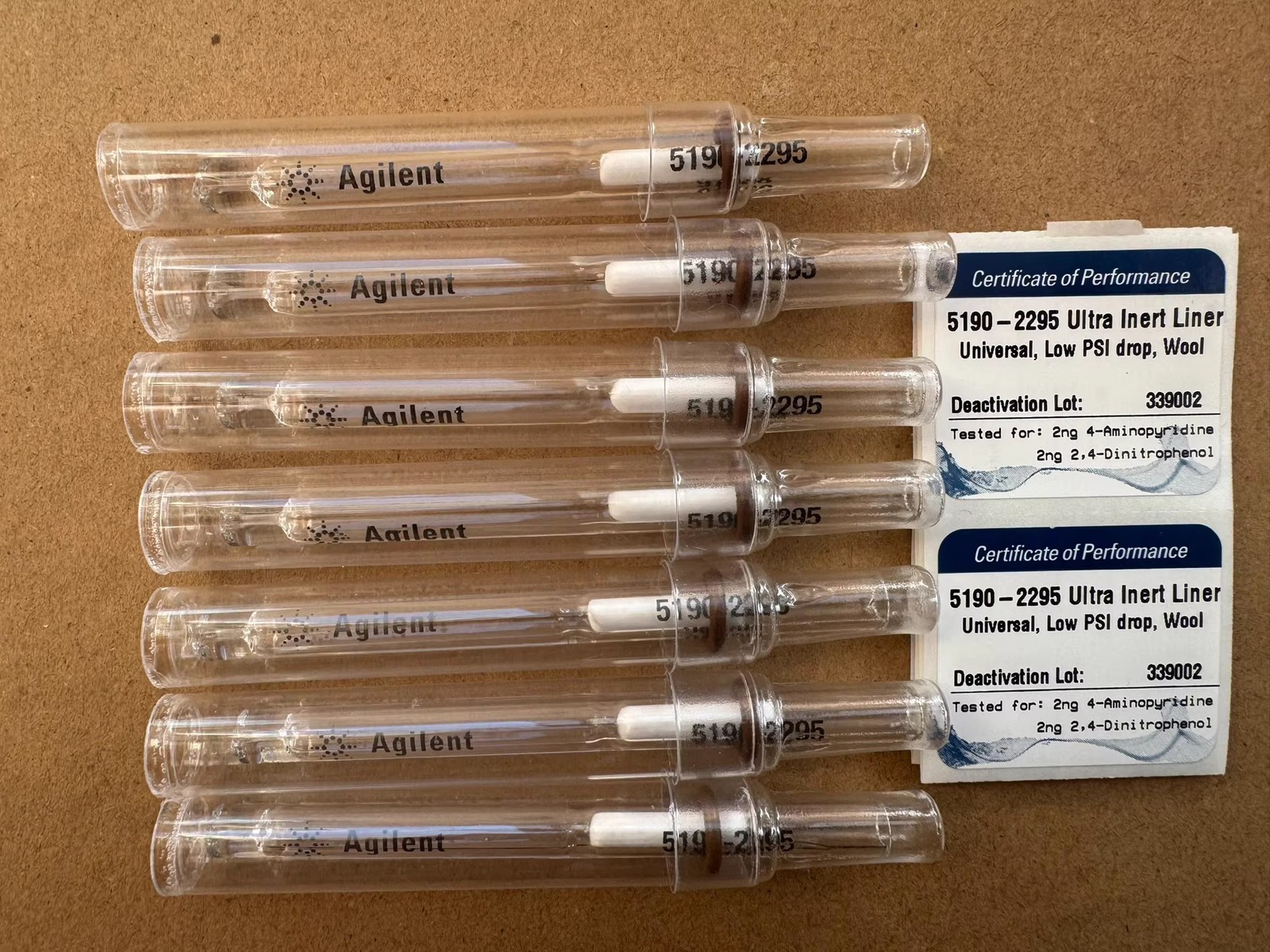 1pcs Agilent 5190-2295 GC Liner with Glass Wool