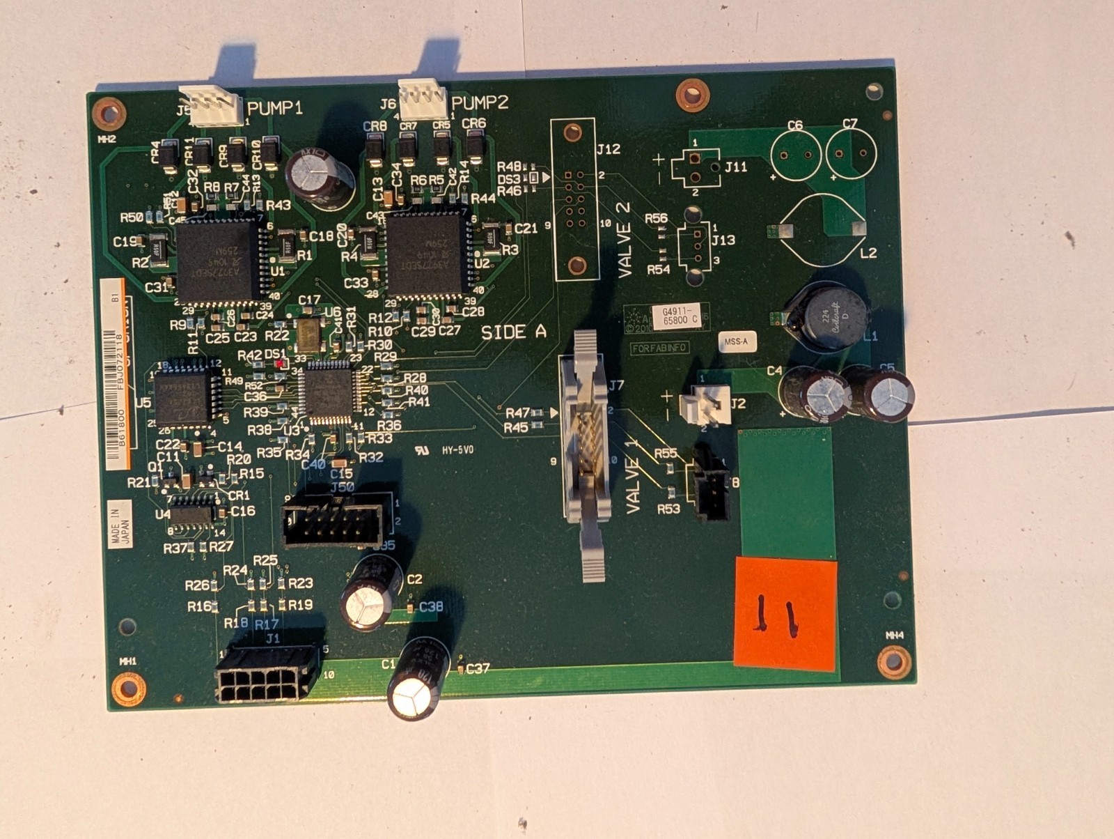 Agilent G4911-65800 Pump Valve Control Board for ICP-MS 7700 / 7800 / 7900