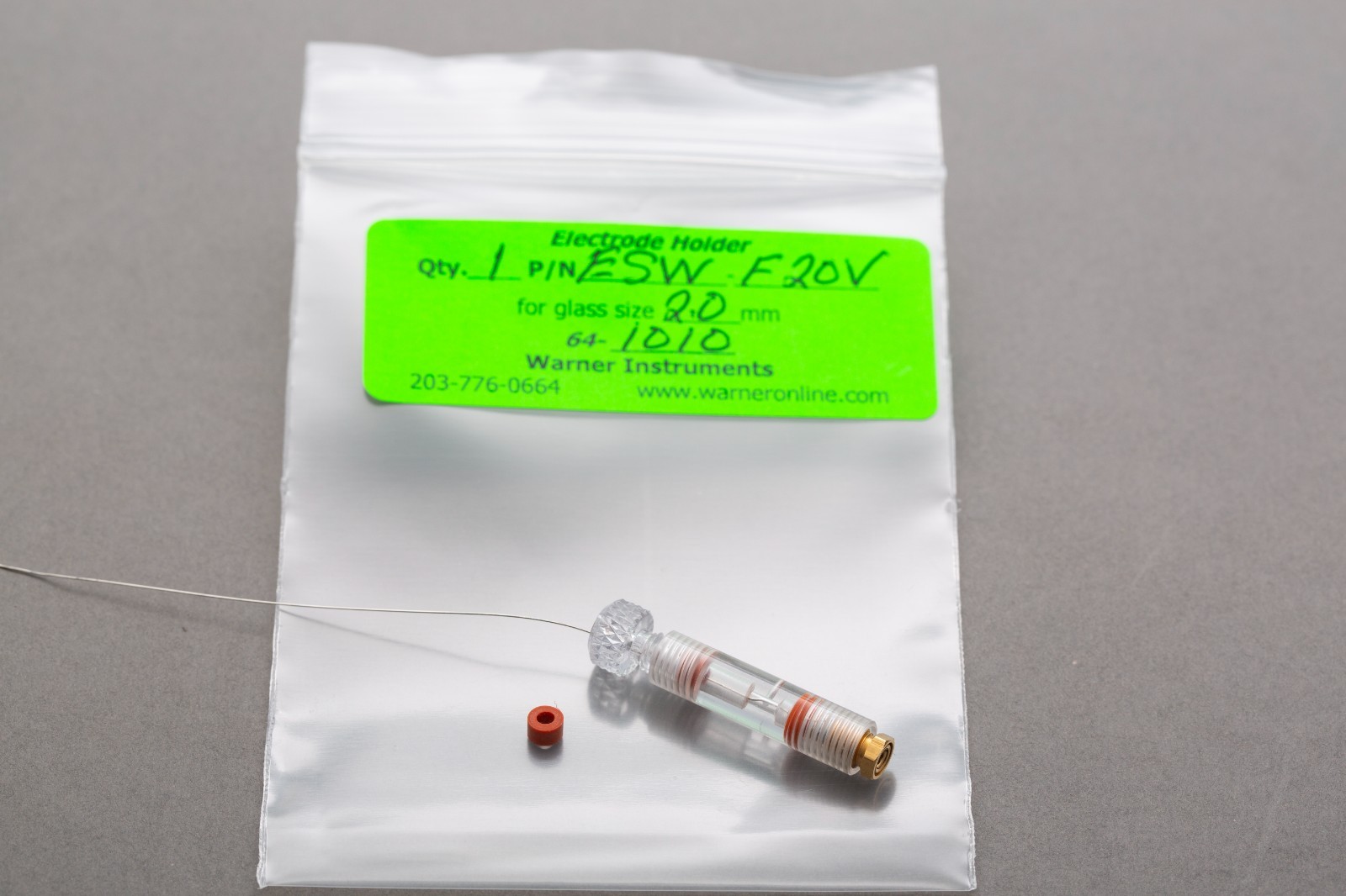 Warner Instruments ESW-F20V Electrode Holder for 2.0mm Glass, Cat. 64-1010