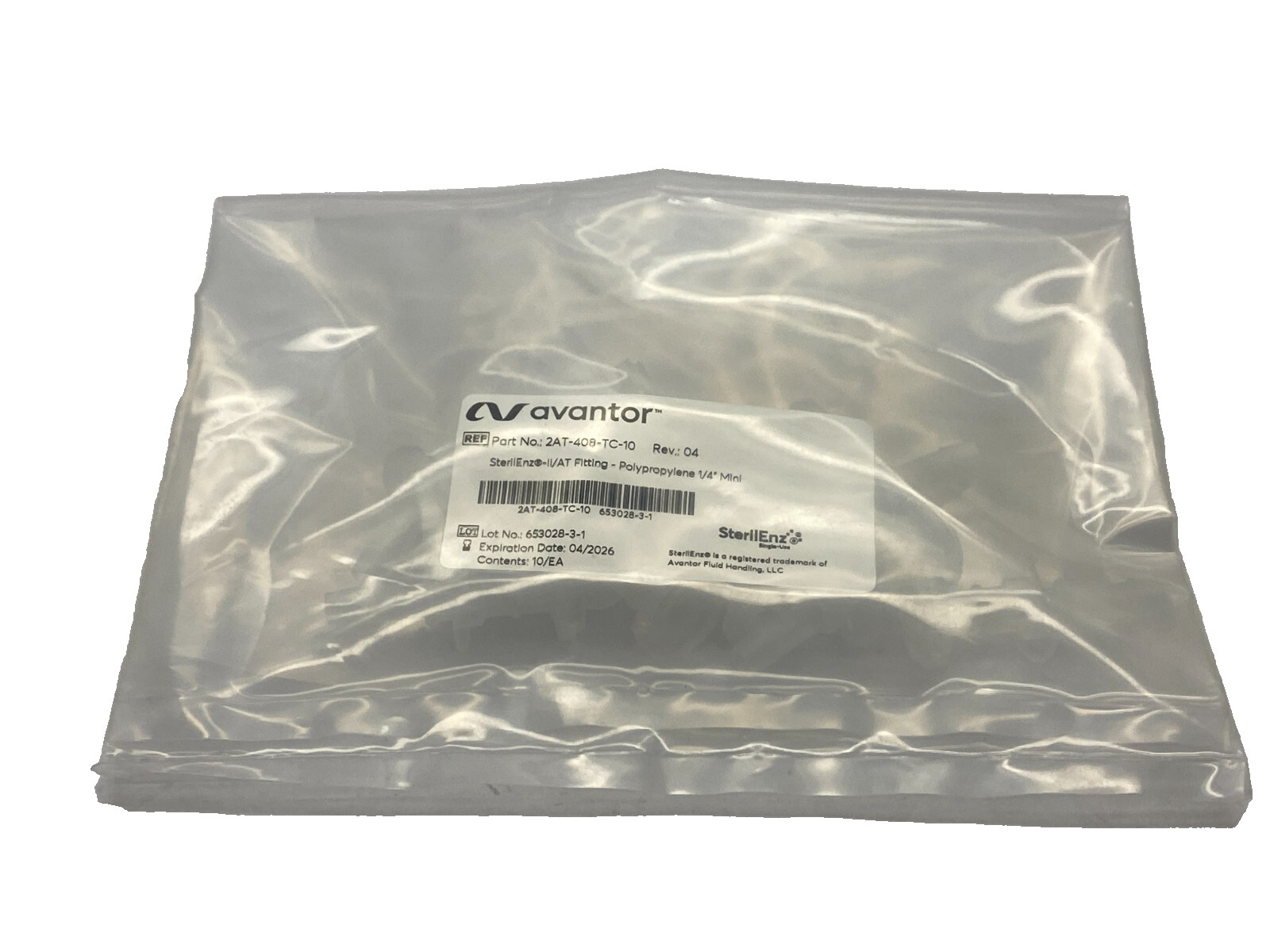 (10) Avantor SterilEnz®-II/AT Pre-Gasketed Mini Sanitary Fittings 2AT-408-TC-10